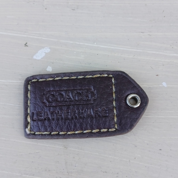 Coach Brown Leatherware Top Stitched Replacement Purse Handbag Hang Tag Charm 2" - Picture 1 of 3